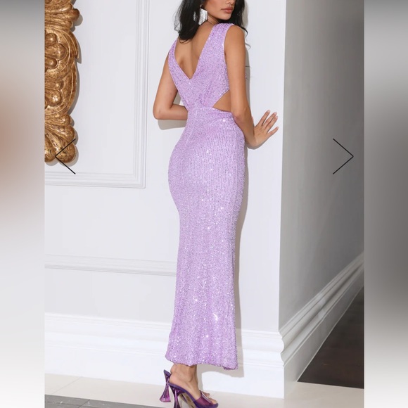 Hello Molly LOVE ME SEQUIN MAXI DRESS PURPLE - Picture 3 of 6